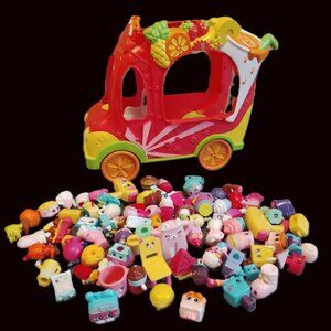 HUGE LOT SHOPKINS FIGURES SMOOTHIE TRUCK 90 MIXED RANDOM MINI FIGURES NO DUPES!